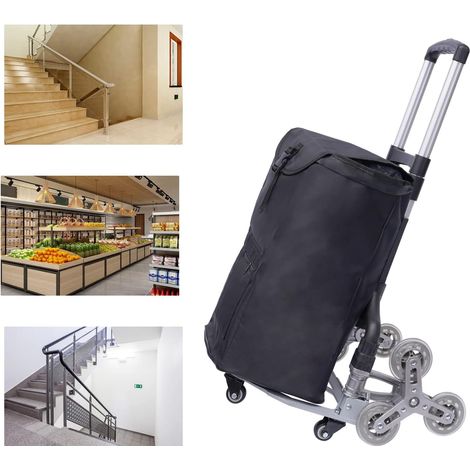 Chariot d'escalier pour charges lourdes - Chariot pliable portable en aluminium - Pour déplacer des diables - Escalier pliable avec 6 roues et 4 roues universelles - Hauteur réglable