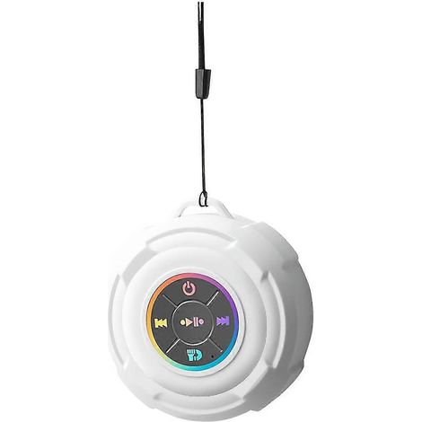(Couleur beige) Enceinte Bluetooth portable pour la douche avec lumière LED et ventouse, enceinte sans fil étanche pour la salle de bain, l'extérieur, le sport et le vélo (1/5)