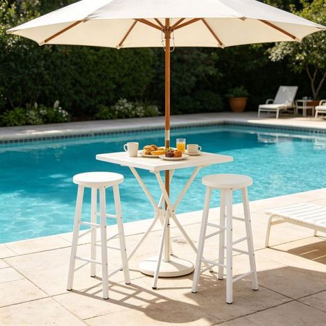 Chaise de Cuisine 2 pièces tabouret de bar tabouret de petit déjeuner repose-pieds intégré (1/5)