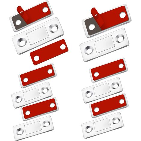 BEBUSINGOTO Paquete de 6 cierres magnéticos ultrafinos para puertas de armario con tornillos, cierres magnéticos para cajones, cierres magnéticos para puertas correderas y armarios de cocina. (1/5)