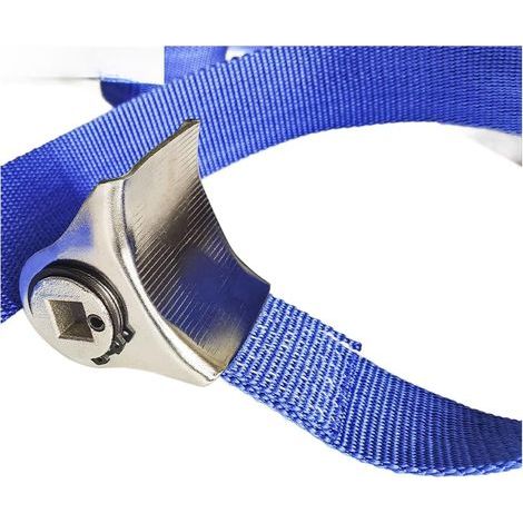 Clé à filtre à huile réglable avec large sangle en toile, compatible avec 60 mm-180 mm, coutures en nylon renforcé, entraînement 1/2" pour cliquet, bleu (1/5)