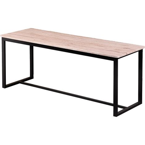 Panchina in legno con struttura in metallo nero collezione DARYL. Stile industriale.