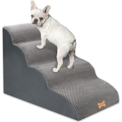 Escalier pour Chien à 4 Marches - Rampe pour Chien en Mousse Haute Densité, Escalier pour Animaux avec Housse Amovible et Fond Antidérapant (1/5)