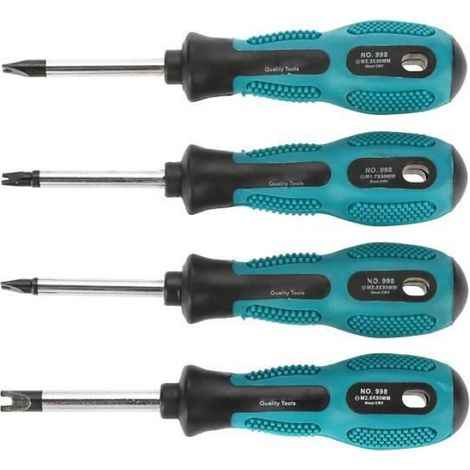 Tournevis U - Embouts Fourche M1 7 M2 0 M2 3 M2 6 - Acier Chrome Vanadium Magnétique - Pour Maintenance Industrielle et Domestique - 4 Pièces (1/3)