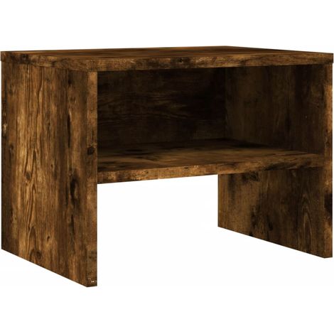 Mesita de noche con estante 40 x 30 x 30 cm madera de ingeniería marrón DEC033552