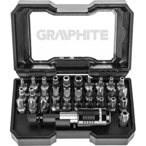 Set de puntas de servicio Graphite 56h618 32 piezas acero S2 (1/4)