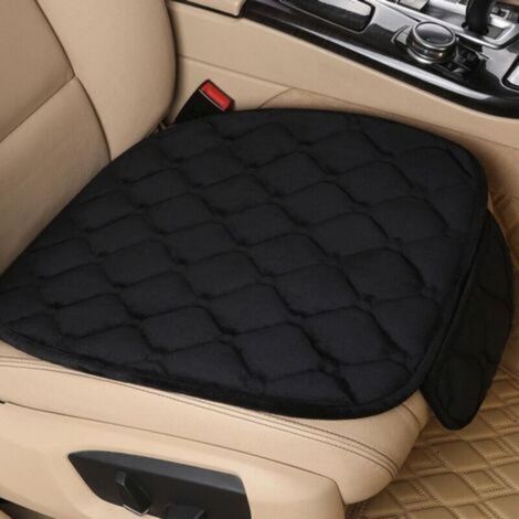 Housse de siège auto universelle en flanelle avec base antidérapante pour soulager la pression sur les hanches (Noir, 1 coussin de siège) (1/3)