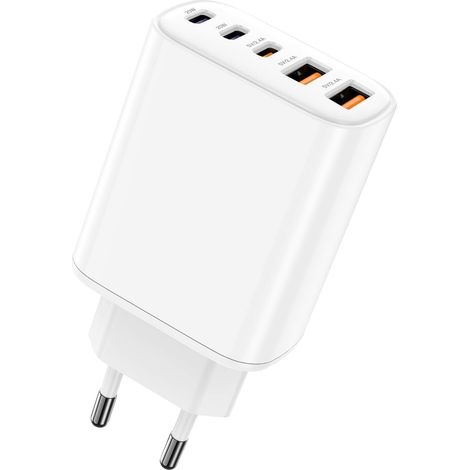 USB C Rapida Chargeur Multiple 5 Port Prise, USBC Chargeur Rapide iPhone Multi Secteur USB A&Type C Adaptateur pour Orginal Apple iPhone 17 16 15 14 13 12 11 Pad Pro Max X XS XR 8 7 6S Plus Mini SE (1/5)