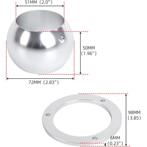 Support de colonne de direction pivotant en alliage d'aluminium pour montants de 2 pouces (SBC/BBC 350) - Support de colonne de direction pivotant monobloc en alliage d'aluminium, SBC/BBC 350 (1/3)