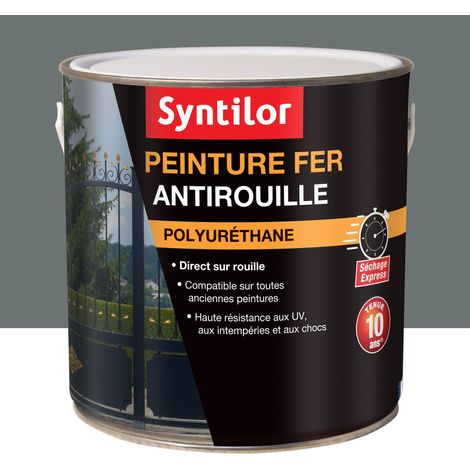 Syntilor – Peinture fer antirouille 1,5L satinée – Gris basalte RAL 7012 – Protection durable jusqu'à 10 ans – Application directe sur rouille (1/4)