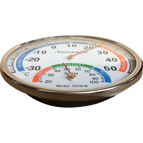 Thermomètre-hygromètre à aiguille, multifonction, entièrement métallique, pour chambre de bébé, hôpital et pharmacie (1/3)
