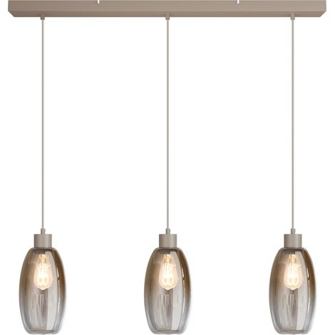 Lampe suspendue en verre Olive 3x Ø 15cm - sable - 2431-36-100-3-02-15 (1/3)