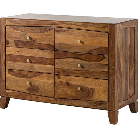 Sideboard Sheesham 110x45x80 braun lackiert ANCONA 120