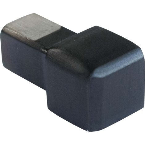 Dalsys Endstück für Fliesenschiene Quadratprofil Edelstahl, Fliesenprofil - Schwarz gebürstet 8mm, 1 Stück