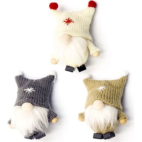 Poupée - OKUMGGYJ - Lot de 3 - Nain en peluche - Décoration de Noël - Fait main (1/5)