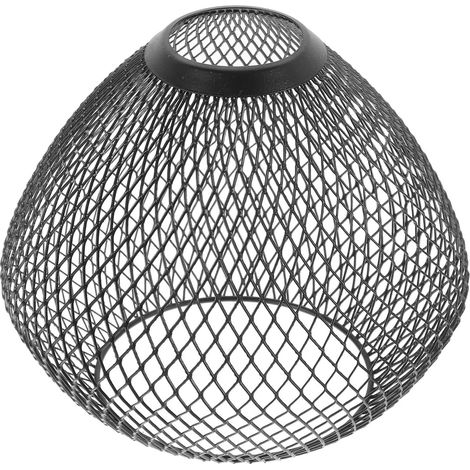 Abat-jour en Fil de Fer Géométrique Noir, Design Ajouré Élégant (1/5)