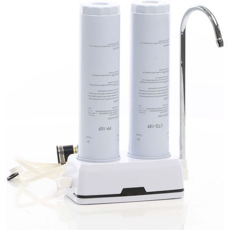 Naturewater Filtro acqua NW-2-PPCTO, Sistema di filtrazione a 2 livelli con cartucce, Filtro da banco