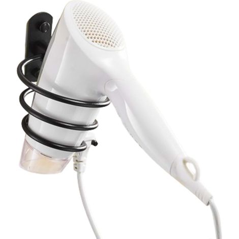 Soporte para secador de pelo sin taladrar (dos juegos), soporte de pared en espiral para secador de pelo, soporte de acero inoxidable para secador de pelo (1/4)