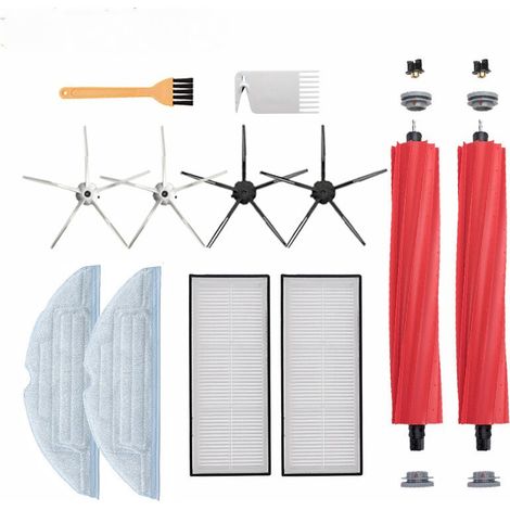 JOORRTBrosse Filtre Lingettes Pièces De Rechange Ensemble D'accessoires Pour Xiaomi Stone S7 T7 T7S T7 Plus - Ensemble De 17 Pièces - Ensemble De 12 Pièces - Brosse À Double Rouleau (1/4)