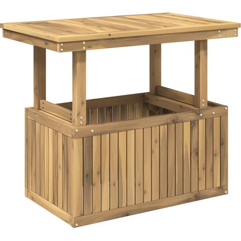 Table de café de jardin en bois d'acacia réglable en hauteur vidaXL (1/5)