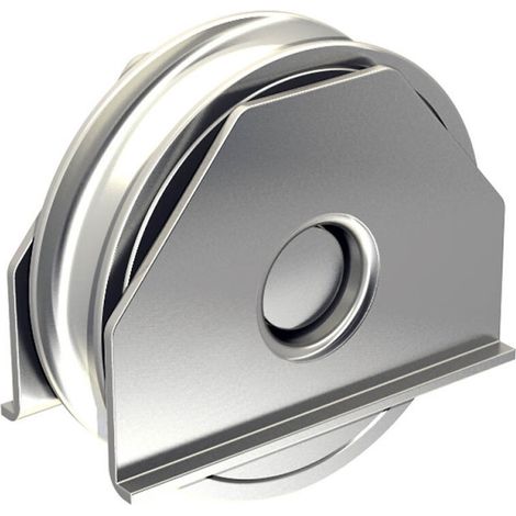 Stahl-Laufrolle mit Tragbügel Ø100mm (Ø98mm) für Schiebetore, mit 16mm Rundrille, für Tore bis 400 kg