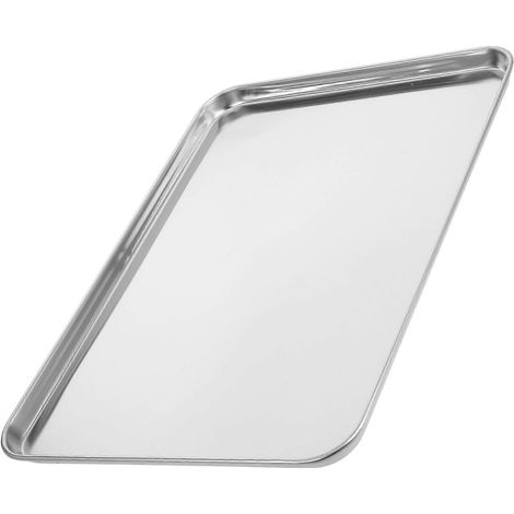 Assiette rectangulaire en acier inoxydable pour la cuisine, plateau de rangement (1/5)