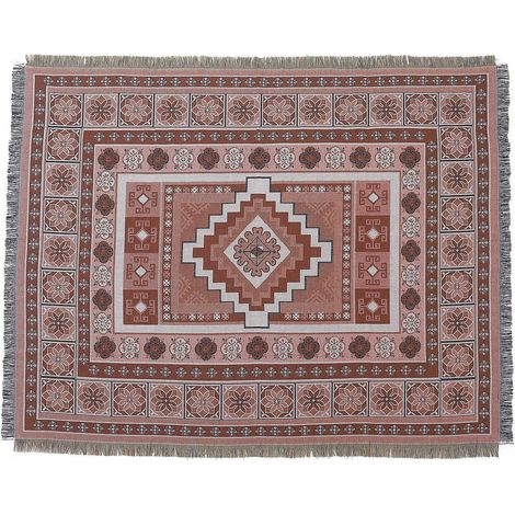 1 Pice 160x130cm Couverture Plaid Orange Tricote Dcore Avec Des Franges Bohme Simple Doux Confortable Protger Contre Le Froid Pour Canap Sofa Chai (1/4)
