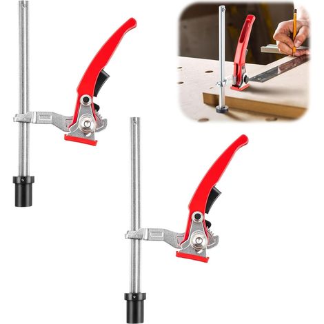 Serre-Joints Menuisier 20mm pour Tables Multifonctions, Serre Joint Rail de Guidage de Table Tout Acier, 160x60mm, presses à serrage rapide réglables, Compatible Table de Soudage (1/5)