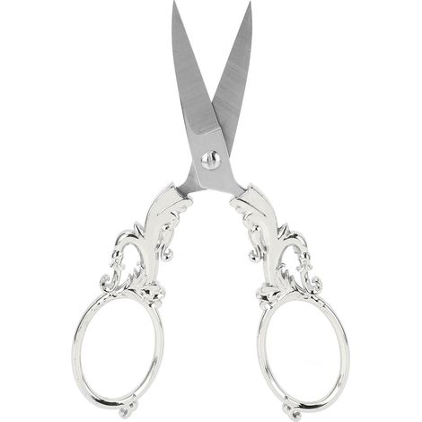 Stickschere Retro Edelstahl Multifunktionale tragbare Schere Nähzubehör Silber (1/5)