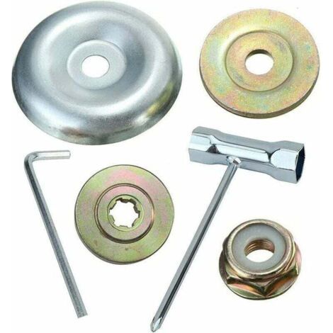 Tête de débroussailleuse,6pcs kit ecrou Tete debroussailleuse Universelle, pour débroussailleuse Thermique, Stihl, Echo, Ryobi Tete, Kit De Fixation D'écrou De Lame (1/5)