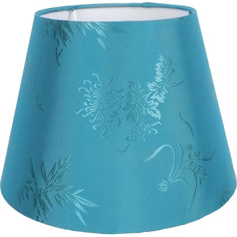 CCYKXAAbat-jour en Tissu Bleu Broderie Délicate pour Lampe E27 et E14, Design Simple et Généreux, pour Chambre D'garçon et Filles ou Chambre à Coucher (1/5)