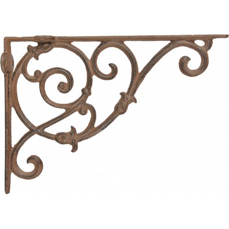 Crochet étagère antique en fonte - L 27,5 x l 4,9 x H 19,9 cm - Marron clair - Livraison gratuite