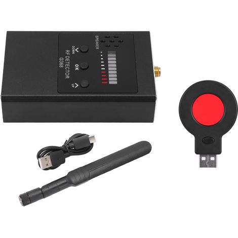 Détecteur RF G368 argenté - Scanner sans fil de signaux espions, localisateur GPS, dispositif d'écoute, chercheur de caméra cachée