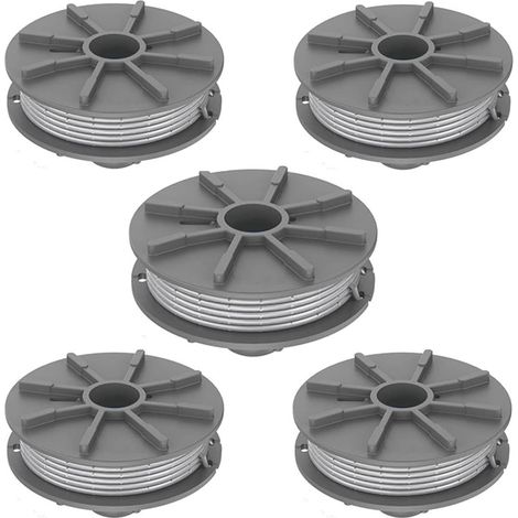 Bobine de fil pour Gardena 5307-20 débroussailleuse 1,65 mm 6,1 m, Bobine de fil rechange Coupe Bordure pour Gardena 5307 Easycut 400 Art.8846, ComfortCut450 Art.8847, PowerCut Art.8848 (5pcs) (1/5)