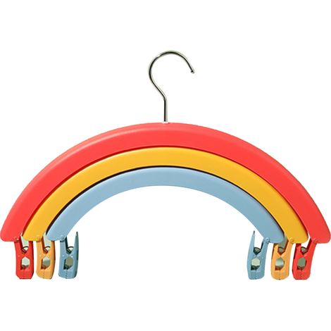 Cintres arc-en-ciel multifonctions, pliables et rotatifs, avec clips, sans traces, pour vêtements, 3 couches (1/4)