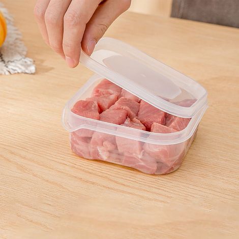 Boîte De Rangement Alimentaire - Plastique Transparent - Empilable - Pour Réfrigérateur Congélateur Placard Cuisine Comptoir - 13,5 x 12 x 5,5 cm - 1 Pièce (1/5)