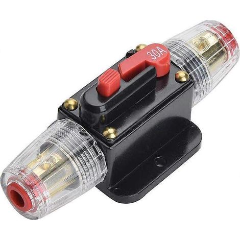 Porte-fusibles 60A/20A/30A/40A/50A/80A/100A/150A, compatibles avec les fusibles de réinitialisation de protection contre les surcharges pour les onduleurs audio et amplificateurs de voiture, 12V-24V C (1/5)