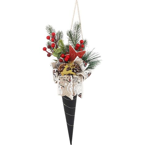 Ausführung 4: LED-Wandleuchte in Form einer Eistüte (17,7 cm x 45,8 cm), Tür- oder Kamindekoration, Weihnachtsbeleuchtung (1/2)