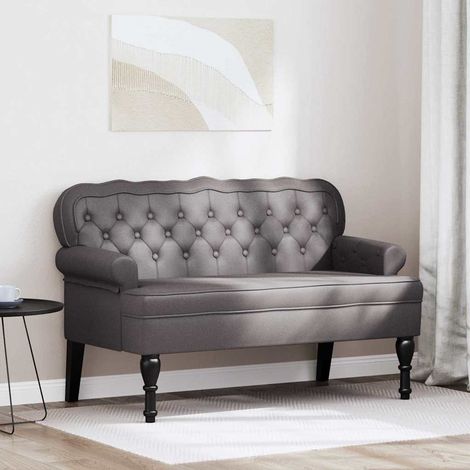Chesterfield Bank Grau 119,5 x 64,5 x 75 cm Kunstleder