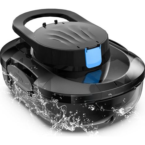 2026 Upgrade Robot Piscine, Autonomie de 120 Minutes, Double Moteur Nettoyeur de Piscine, Compact et Léger Aspirateur Piscine sans Fil, Idéal pour Piscines à Fond Plat 95m², Noir Profond (1/5)