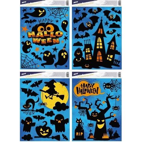 Adesivo per finestra di Halloween 30x42 cm - Confezione mista