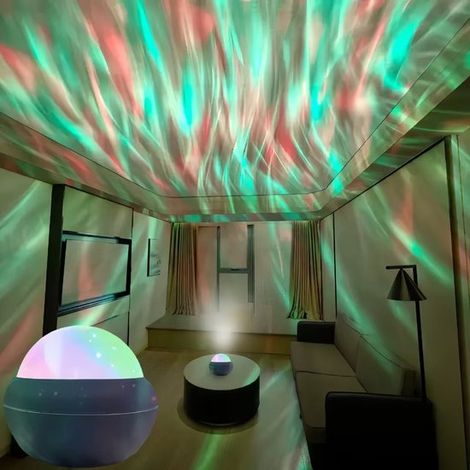 Projecteur de ciel étoilé avec effet vagues pour plafond, veilleuse aurore boréale dynamique pour chambres de filles, projecteur de ciel étoilé (1/4)
