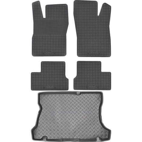 Juego de alfombrillas de goma para coche y maletero para Opel Astra I F Hatchback (1991-2002).
