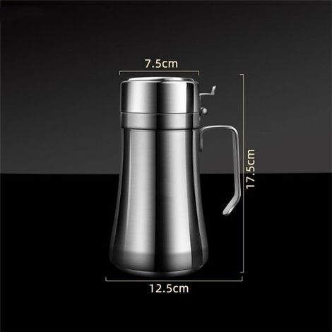 Dispensador de aceite，Botella de aceite de cocina，Recipiente de aceite sin suspensión，Botella de aceite a prueba de fugas，Acero inoxidable，500 ml (1/5)
