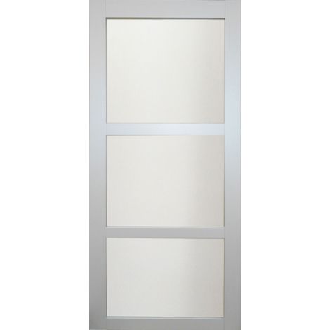 [jamais Utilise] Porte Coulissante Greyria Ral7035 Vitrée H204 X L73 + Sérrure A Condamnation Gd Menuiseries