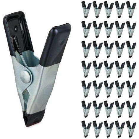 Lot de 36 serre-joints, pinces à colle pour bricolage, modélisme, métal, largeur de serrage 20 mm, petites pinces noires (1/5)