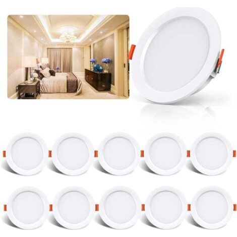 Pair LED-Einbaustrahler, 10er-Pack, 5 W, 500 Lumen (entspricht 50 W Glühlampe), 4000 K Weiß, extraflache LED-Strahler für Badezimmer, Küche, Wohnzimmer, Flur
