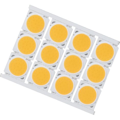 Lot de 12 puces LED COB haute puissance 12W, 36-41V, 1080LM, lumière chaude, pour éclairage intérieur DIY, ampoules rondes. (1/5)