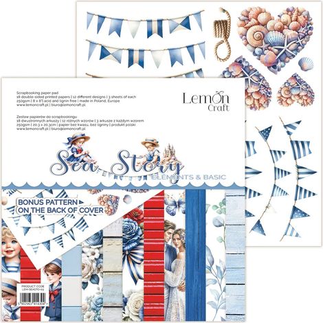 Sea Story • Scrapbooking-Papierblock 20x20cm • Lemoncraft (1/2)