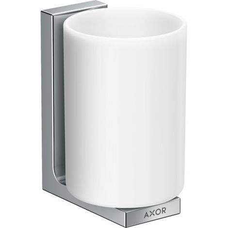 hansgrohe AXOR UNIVERSAL Rectangular Zahnputzbecher, Metall, Glas (1/4)